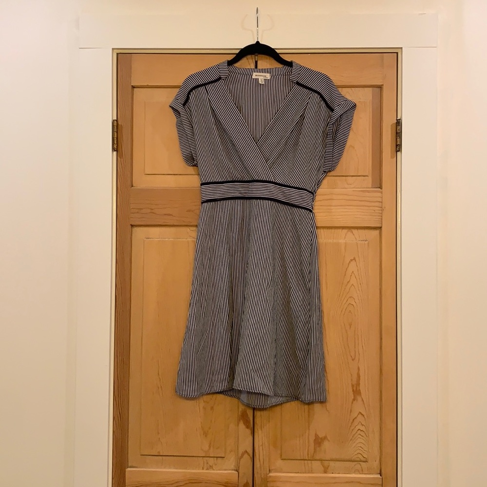 Navy, medium, striped dress